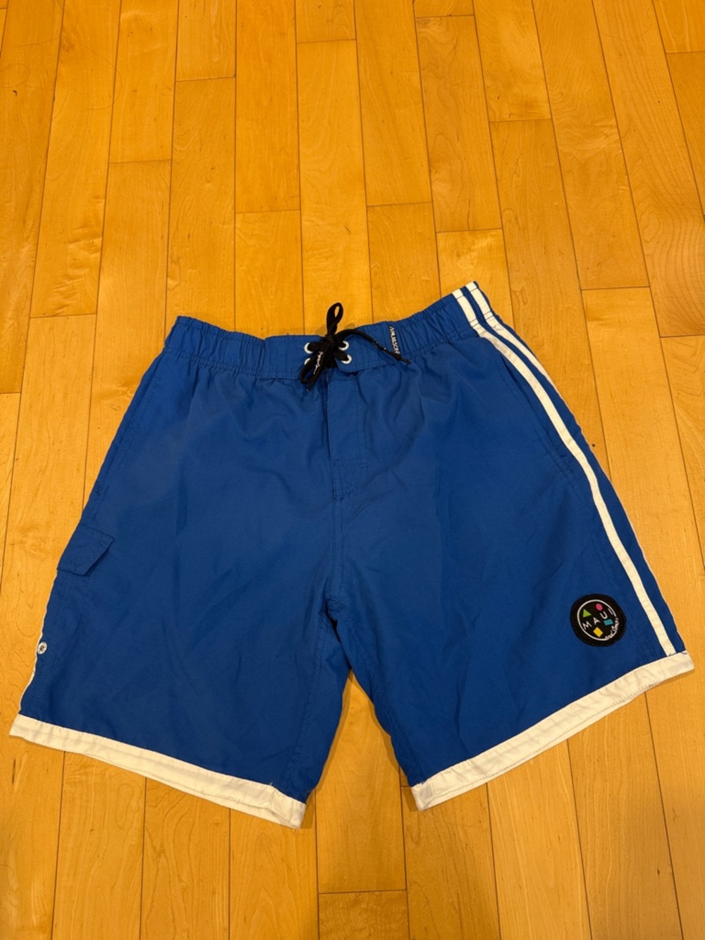 Maui and Sons Black and Blue Boardshorts with White Mesh